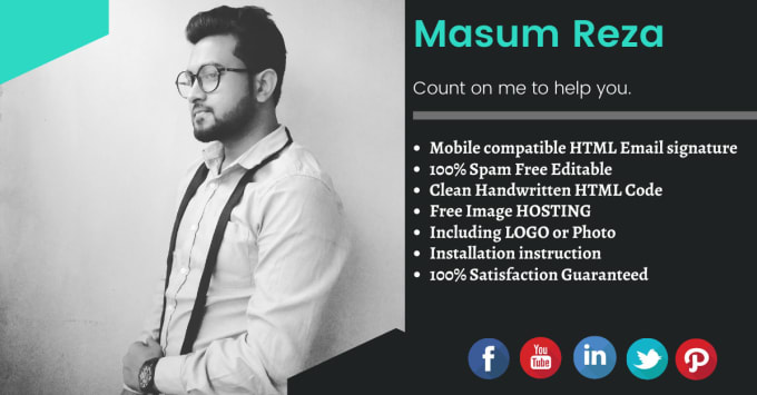 create professional clickable HTML email signature
