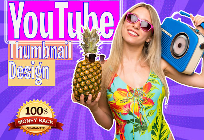 design catchy and amazing youtube thumbnail in 2 hour