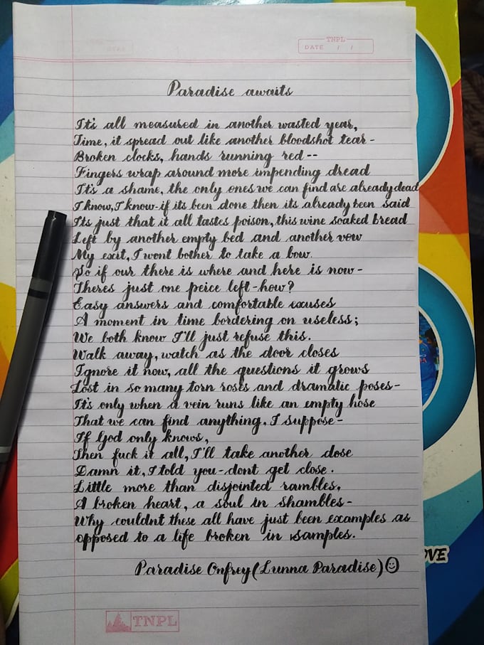 handwrite your letter in my neat cursive calligraphy style