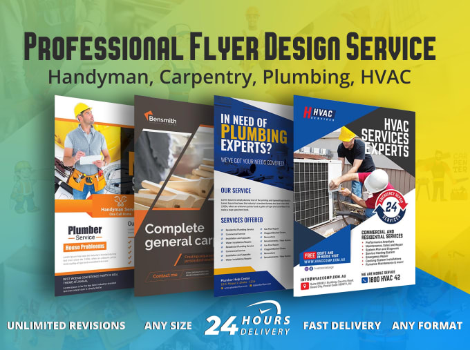 do handyman, carpentry, plumbing, hvac flyers design
