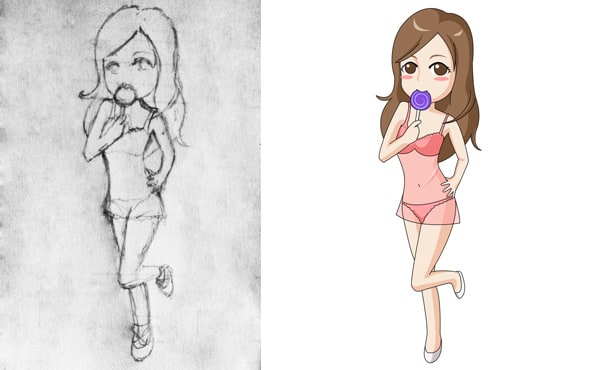 turn your sketch into digital illustration