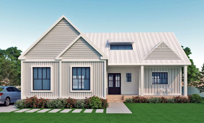 design a realistic exterior facade for your house