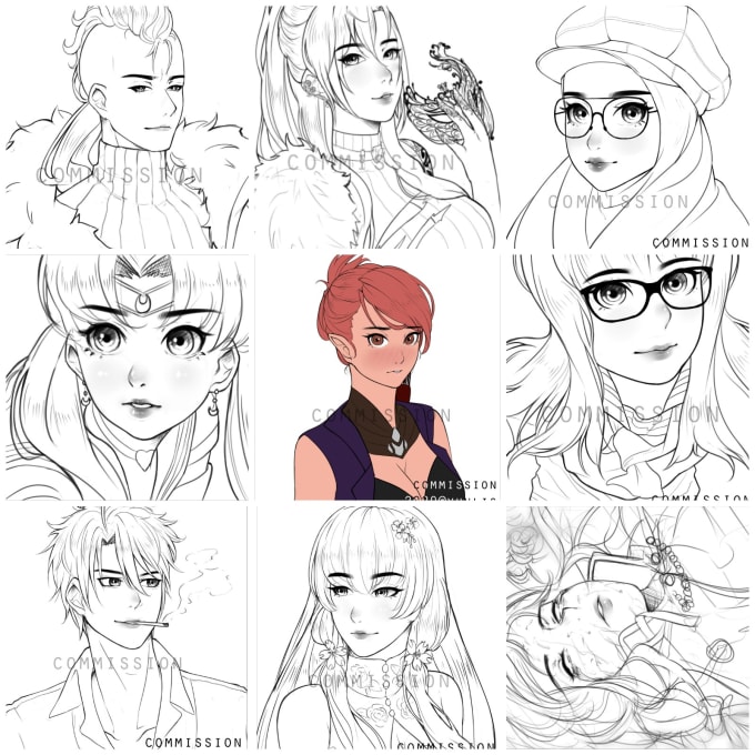 Draw Portrait Sketch Anime Real To Anime Fanart Etc By Yuulis Head shot graphy, headshot s, face, black hair png. draw portrait sketch anime real to