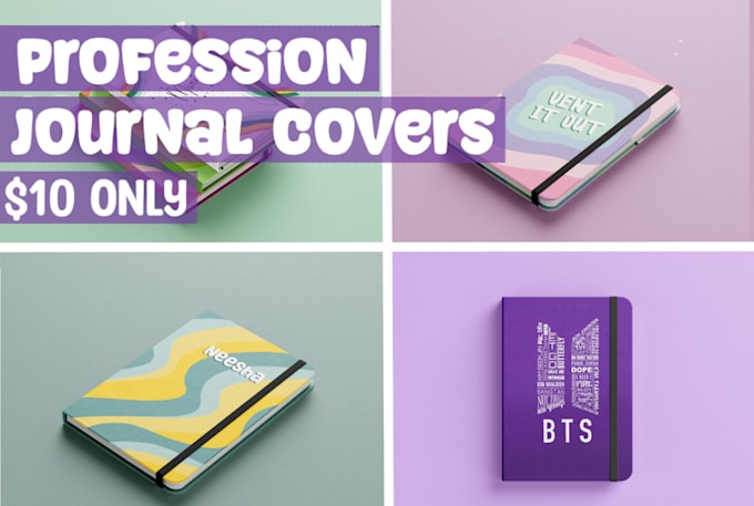 Design a custom professional printable journal cover by Haniyadraws ...