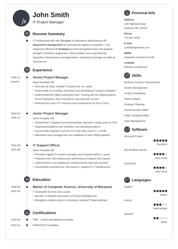 review resume , edit and create
