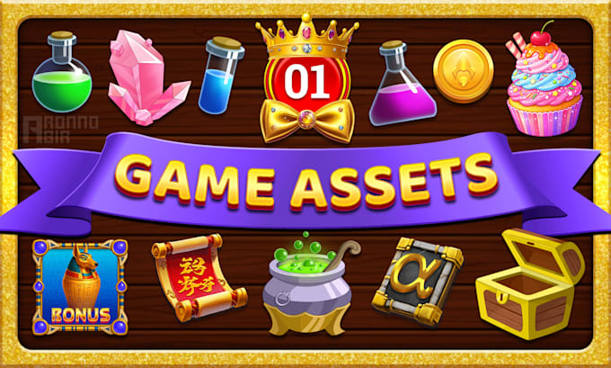 create stylized game assets, props, icons for your 2d games