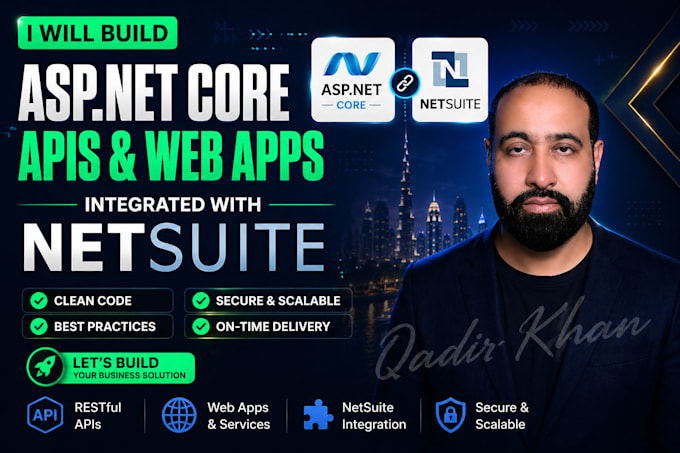 build aspnet core apis and web apps integrated with netsuite