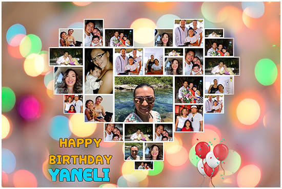 create birthday collage or anniversary photo within 5 hrs