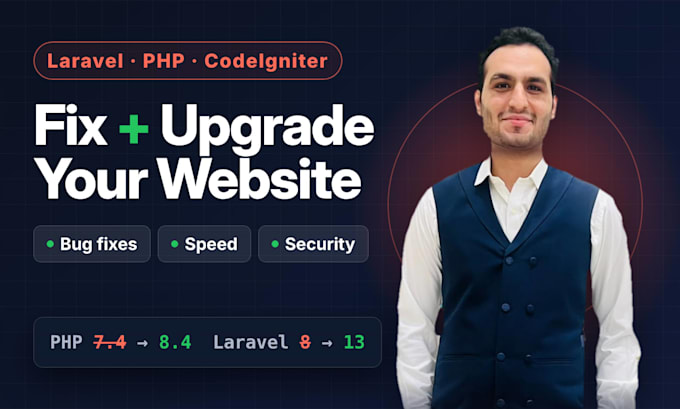 fix and upgrade your laravel, PHP or codeigniter website