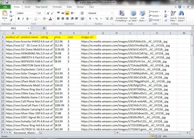 web scraping amazon data or any other website