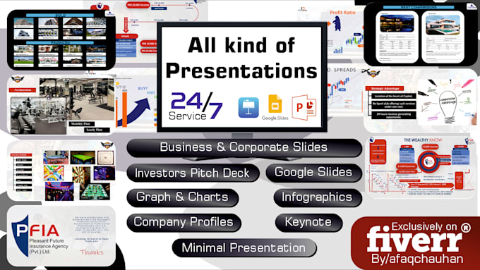 design professional presentations,investors pitch deck, company profiles etc