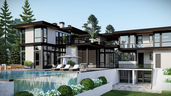 design 3d modelling and realistic architecture rendering