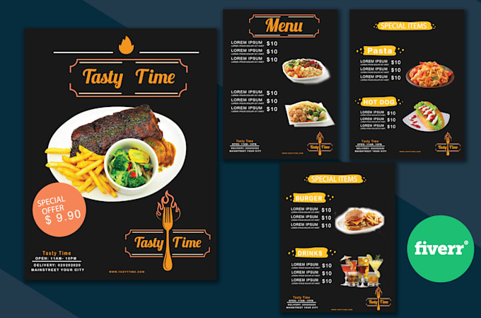 design food menu, restaurant menu