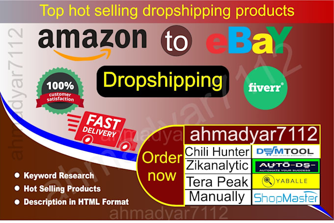 do ebay dropshipping product research and listings