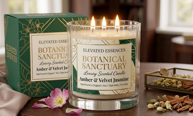 design aesthetic candle labels and luxury product packaging
