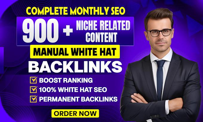 do monthly off page SEO with manual white hat backlinks building