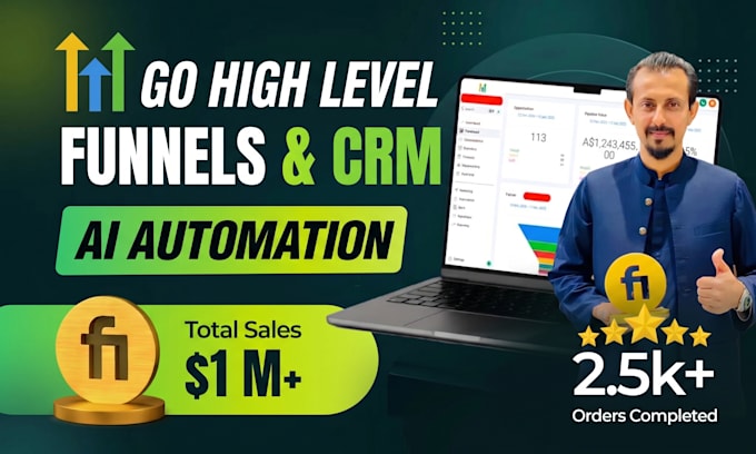 build your ghl landing page, sales funnel, and custom workflow