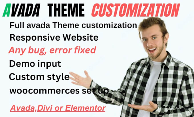 customize wordpress avada and fix any issues in 24 hours