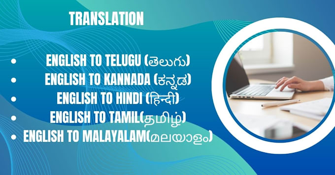 Translate english to hindi telugu kannada tamil or vv by Yprasanna | Fiverr