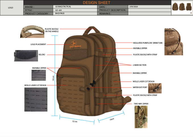 Design bag, backpack, trolly, handbag with tech pack by Ahasanhabib792 ...