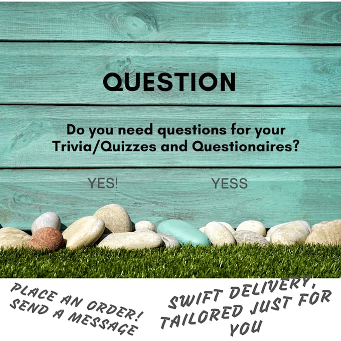 write and create trivia and quiz questions for you