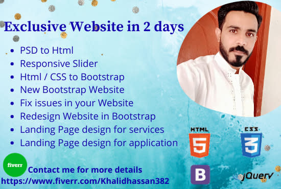 Design a professional website in html, css, and bootstrap by ...