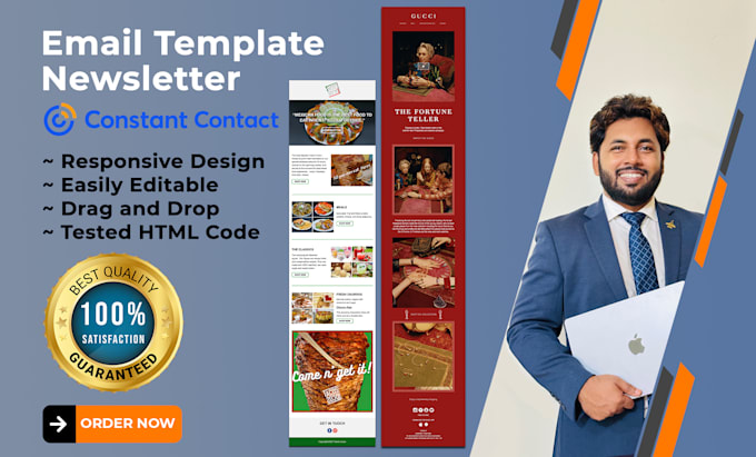 prepare constant contact email template and newsletter