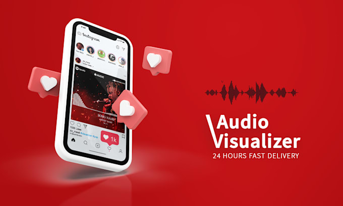 create audio visualizer and vector animation music video