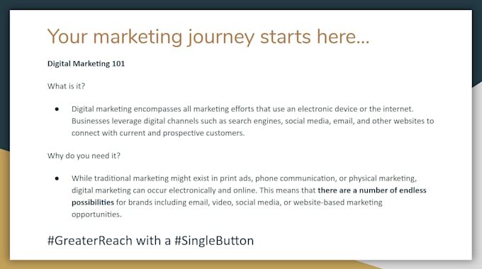 help you get started with your digital marketing activities