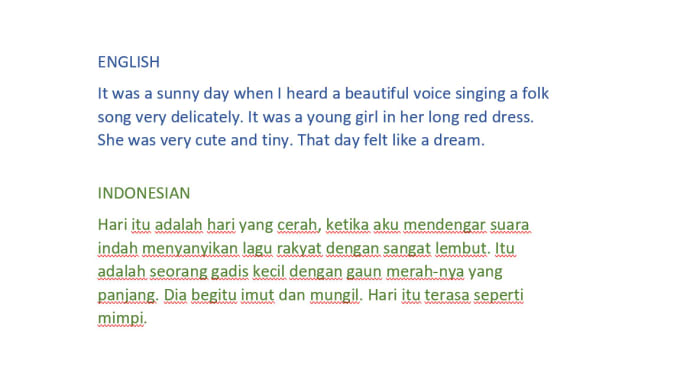 Translate Indonesian To English And Vice Versa By Gabrielatifany