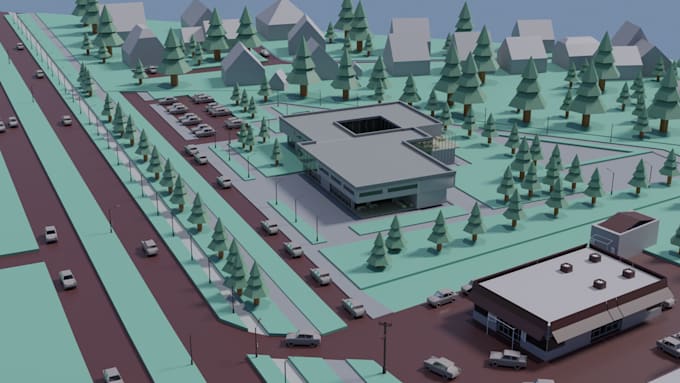 Make low poly 3d model architecture and urban planning by Haozcourses ...