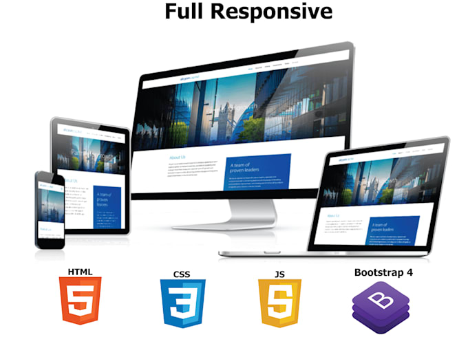 Build a responsive website with html 5, css 3, javascript, bootstrap 4 ...