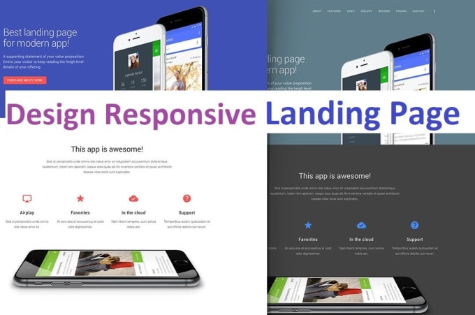 Create a responsive app landing page with html css bootstrap by Veetech ...