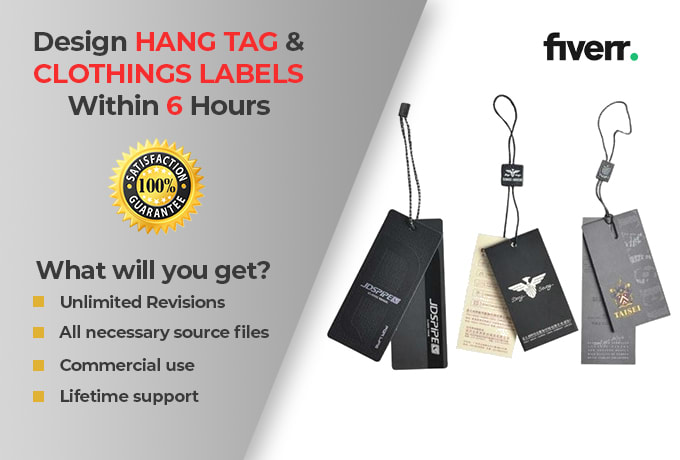 design clothing hang tag, neck tag and clothing labels