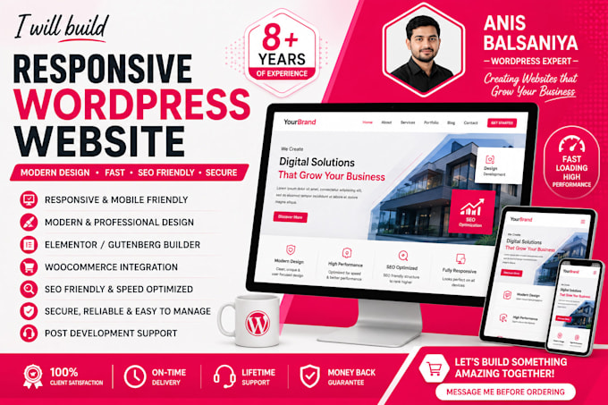 build a modern responsive wordpress website for your business