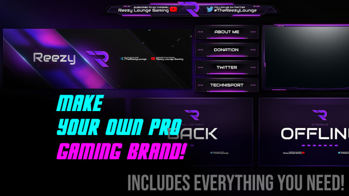 Create Your Full Pro Game Streaming Brand For Twitch By R007 Hunter