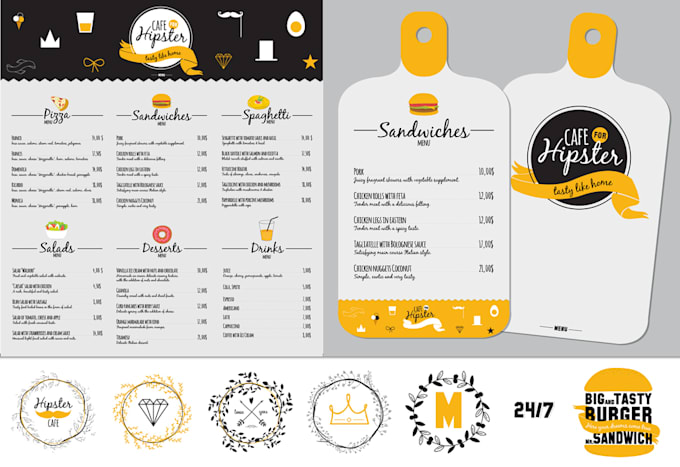 design eyecatching editable restaurant menu