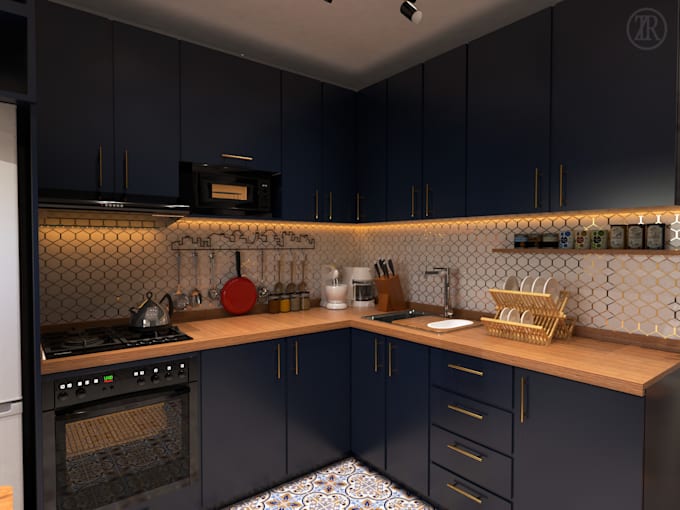 3d kitchen design with renders