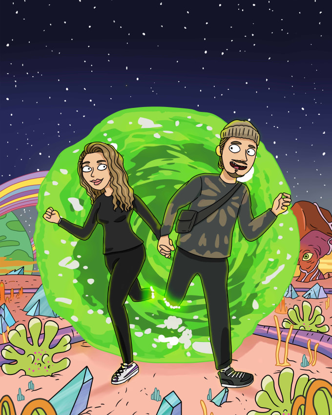 Draw you as a rick and morty character by Nobelsin | Fiverr