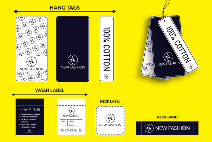 Design clothing tag hang tag clothing label by Mdhasinuzzaman | Fiverr