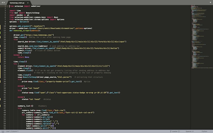 do web scraping using python,beautifulsoup, requests, and selenium