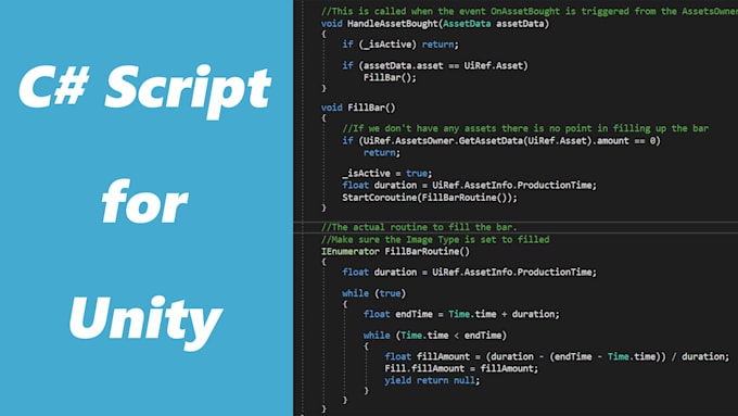 Create scripts for your unity project by Sequelator | Fiverr