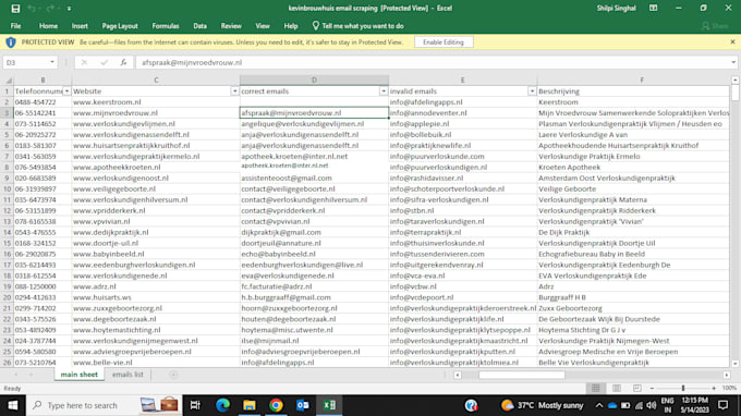 extract or scrape emails in 24 hours