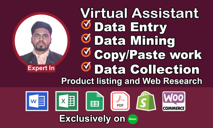 do fastest data entry, copy paste and web research