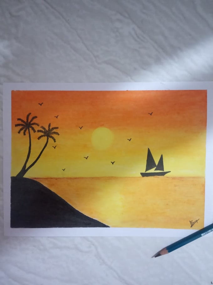 Do customized oil pastel works in realistic manner by Elizabeth_alex1