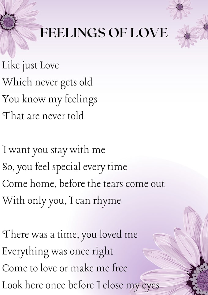 write english  poem for a loved one