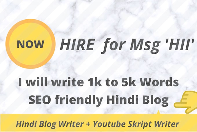 be your hindi content writer for blog and youtube script