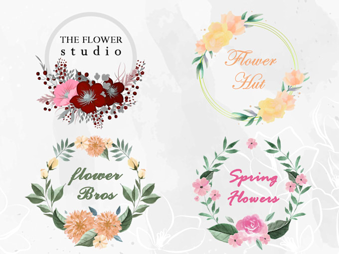 design elegant watercolor floral logo