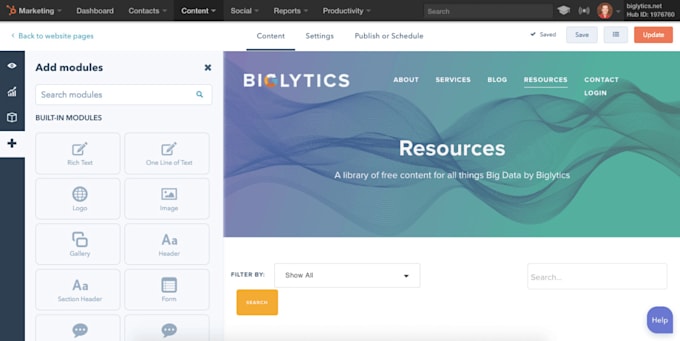 create hubspot landing page