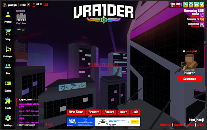 Make a custom krunker ui by Gwolfy03